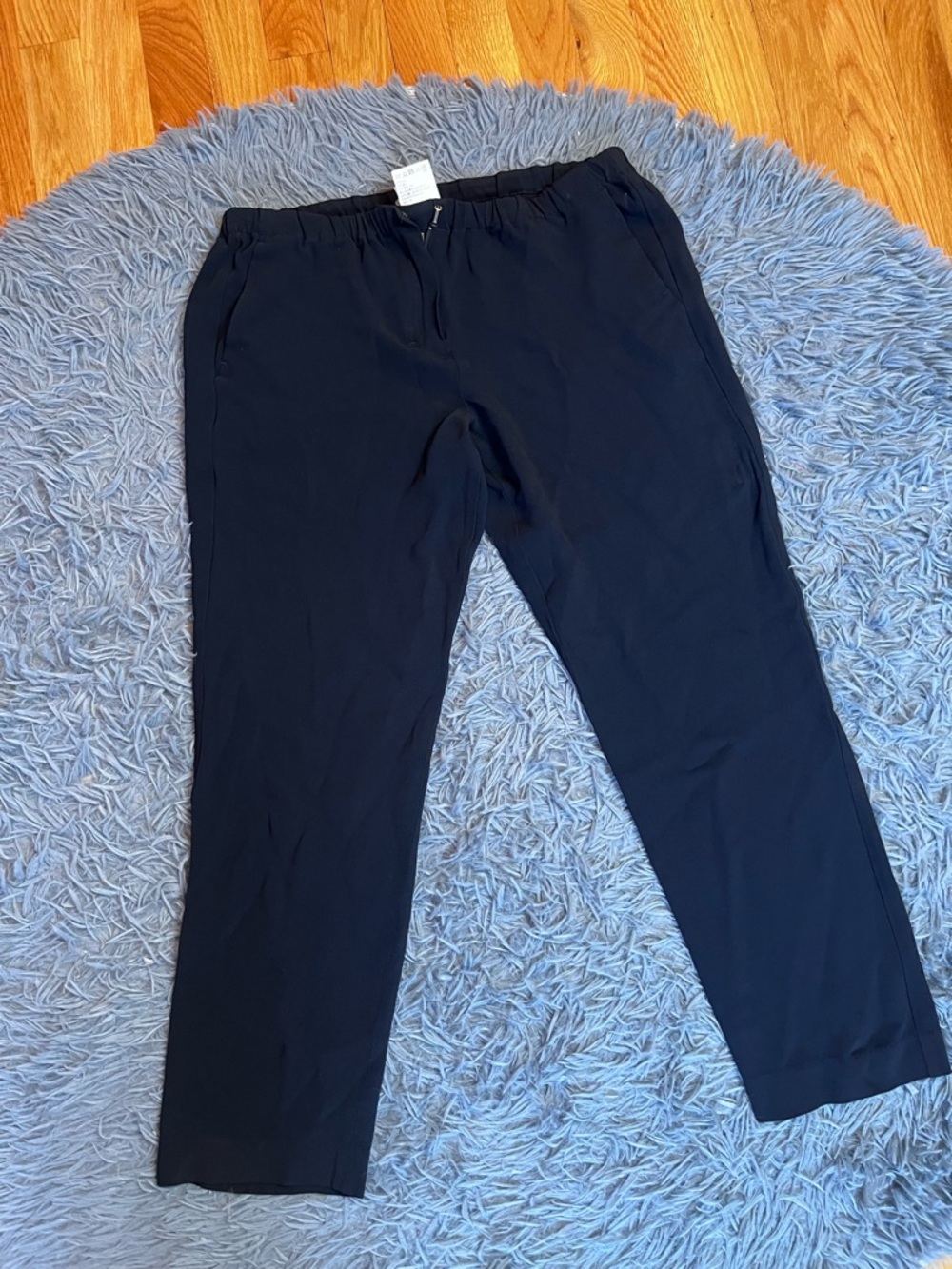 S Max Mara Navy Slinky Straight Cropped Pants Size 10
